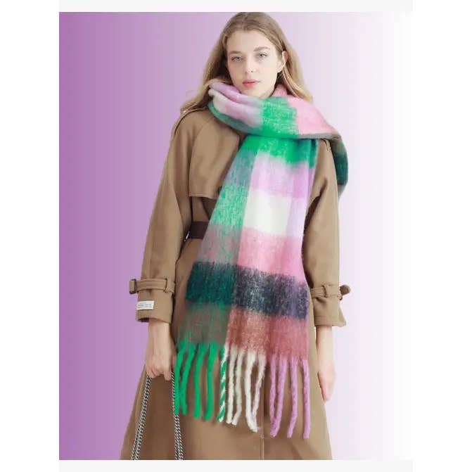JC Sunny Fashion – wholesale Scarf – Women's – Oversized Colorful Cozy Long Fringe Fuzzy Scarf49