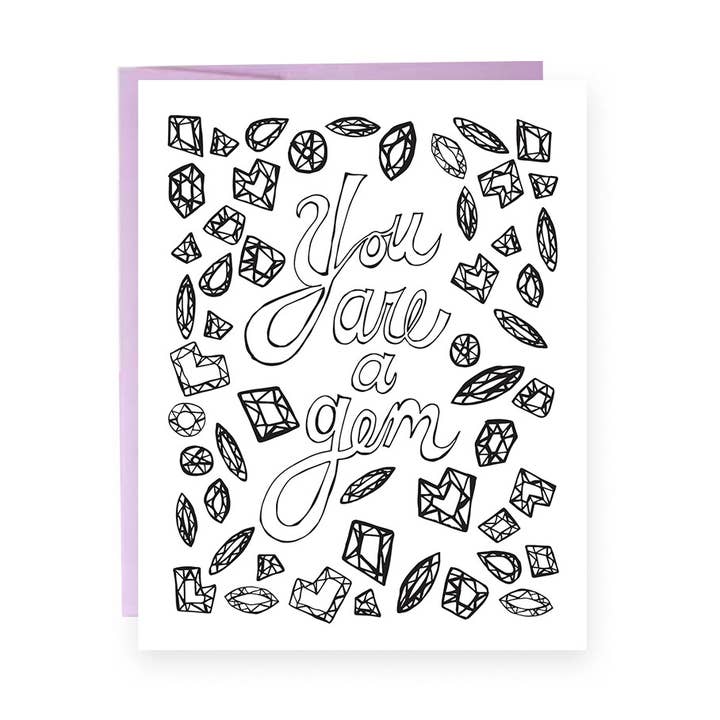 You are a Gem Coloring Greeting Card |Thank you Card for wholesale by Lacee Swan