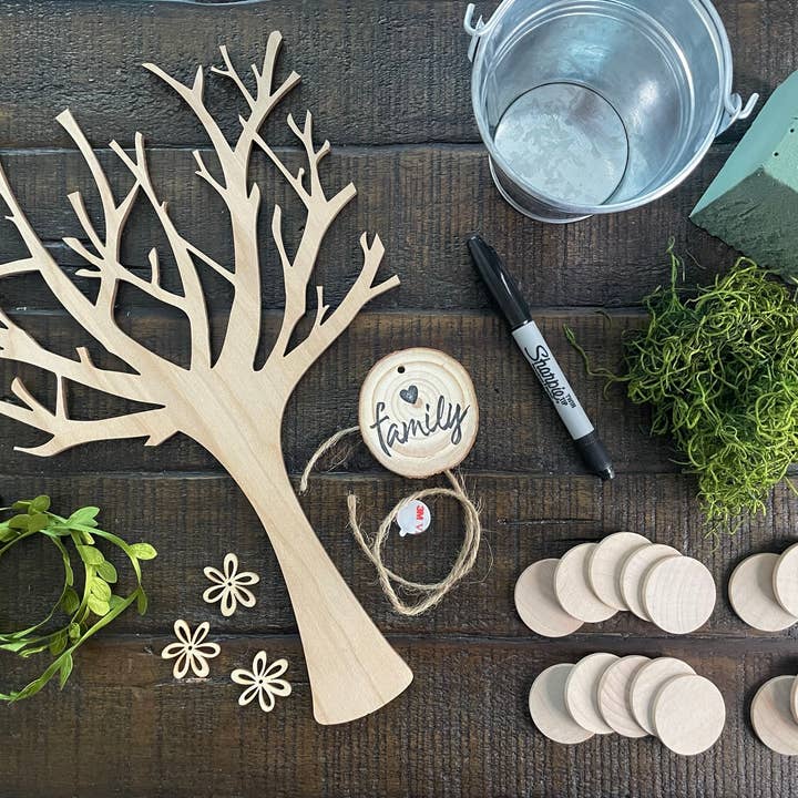 FamilyTree Traditions LLC - Wholesale DIY Craft Kit - Rustic Family Tree, Craft Kit3