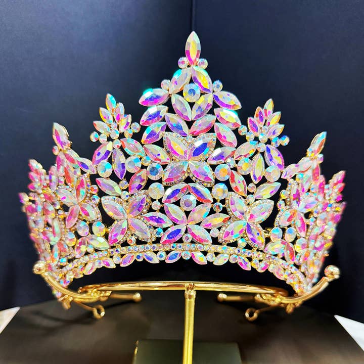 Happy Dream Gifts - Wholesale Party hat/crown - Quinceanera Crown, AB Crystal Crown, Prom Gold Headdress3