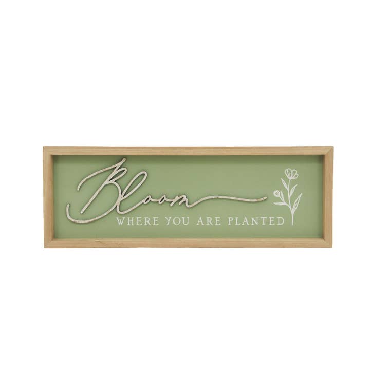 VIP Wood 20 in. Green Bloom Sign for wholesale by VIP Home & Garden