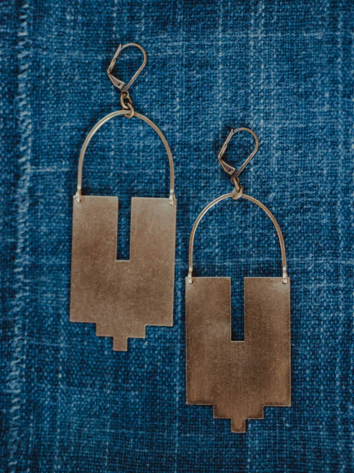 Brass Iba Earrings for wholesale by Your Strange Friend