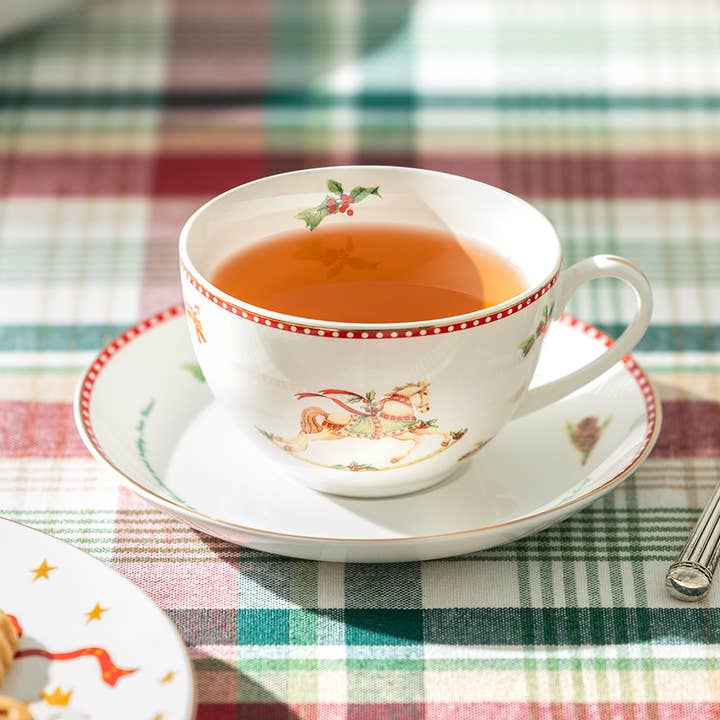 Grace Teaware - Wholesale Tea Set - Christmas Rocking Horse 7oz Fine Porcelain Tea Cup & Saucer0