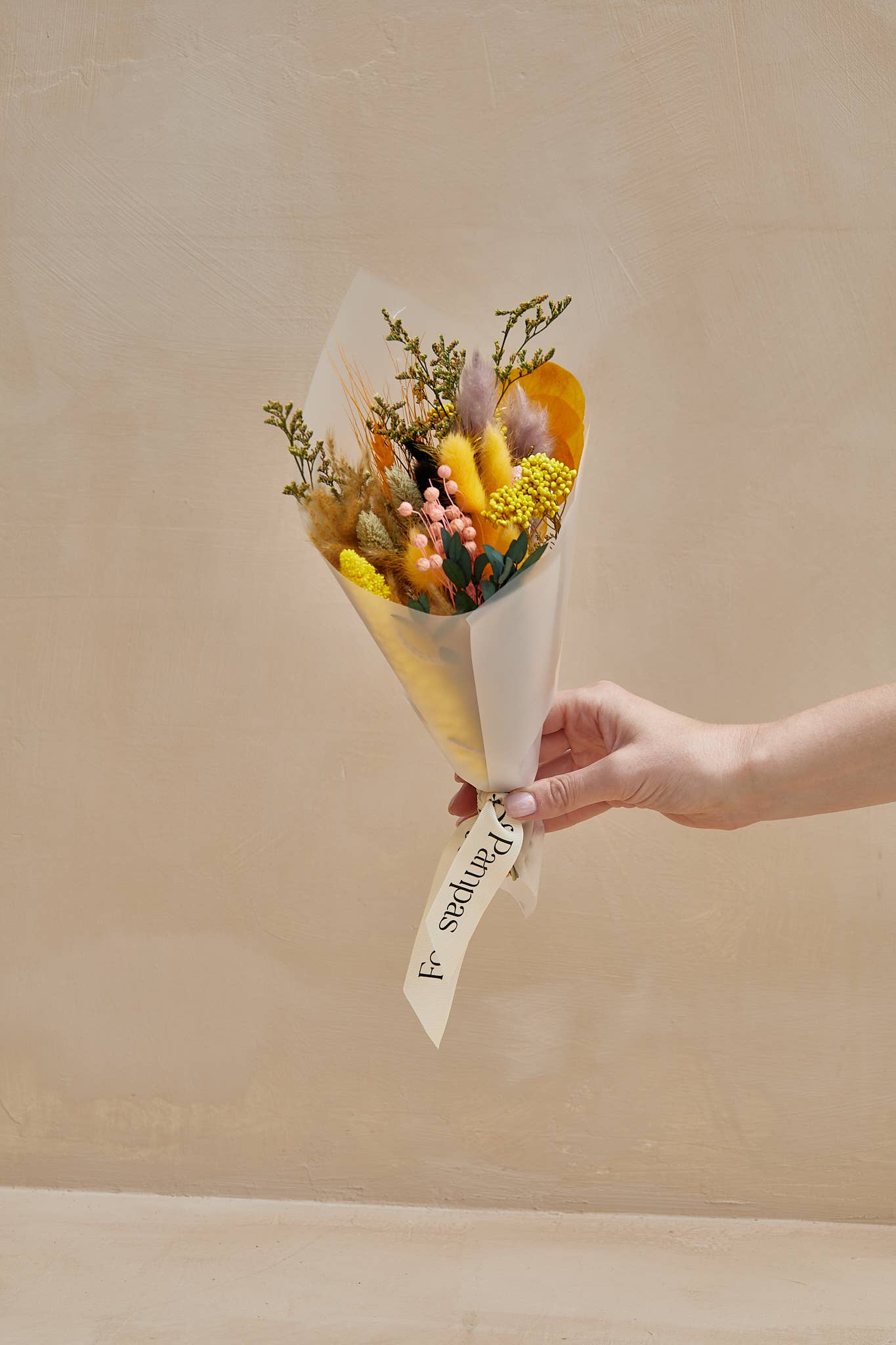 For Love Of Pampas - Wholesale Dried/Pressed Flowers - Small Dried Flower Bouquets - Yellow2