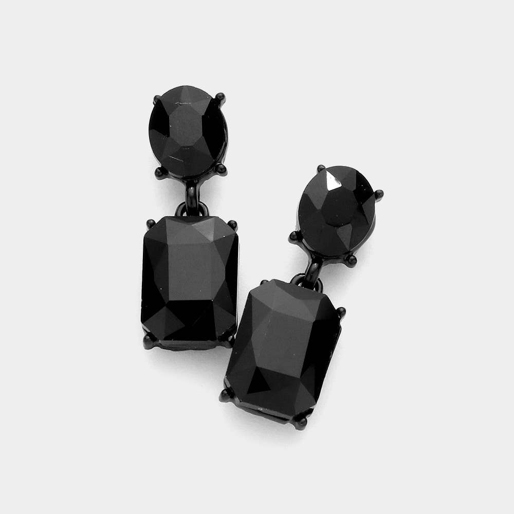 Sensibling Corp. - Vente Boucles d'oreilles pendantes - Boucles d'oreilles de soirée carrées en forme de grappe de pierres12