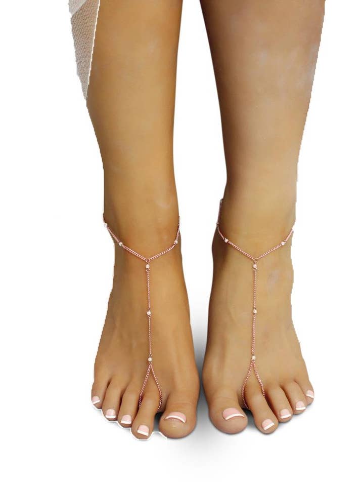 Maya Rose Gold Barefoot Sandals for wholesale by Bare Sandals