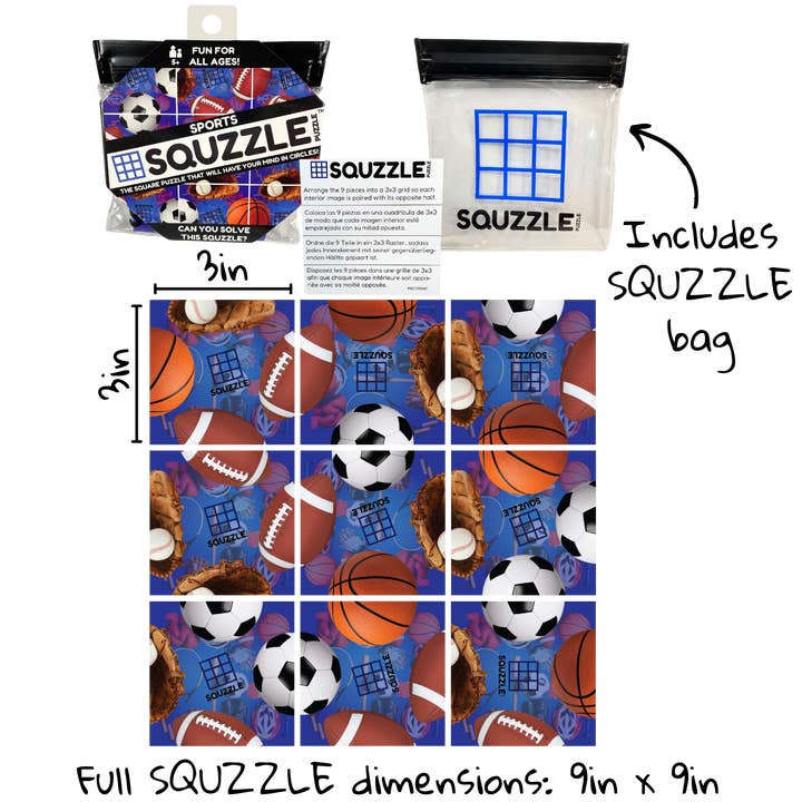 Fun Squared Games - Wholesale Brain Game - Kids - Sports Squzzle Puzzle2