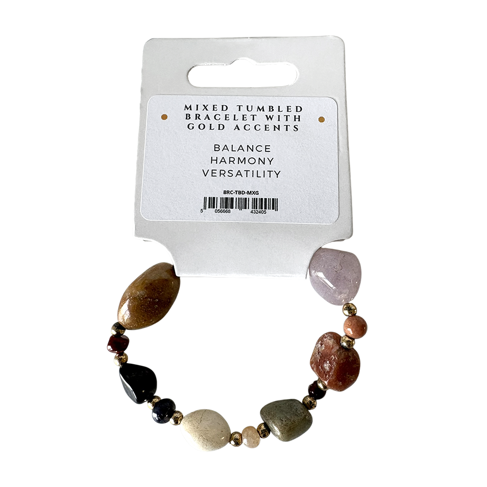 VIE – wholesale Beaded bracelet – Mixed Tumbled Bracelet with Gold Accents1