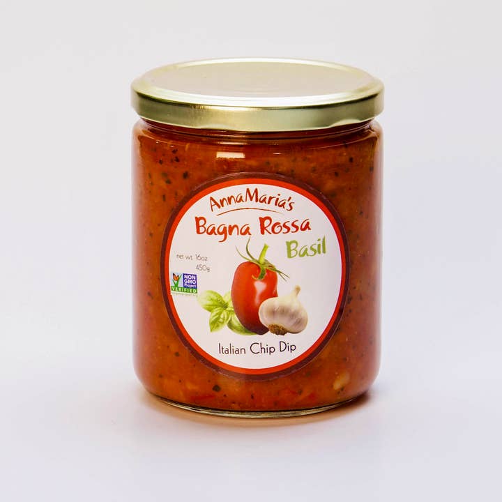 16 oz Bagna Rossa Basil - italiensk Chip Dip för wholesale av AnnaMaria's Foods