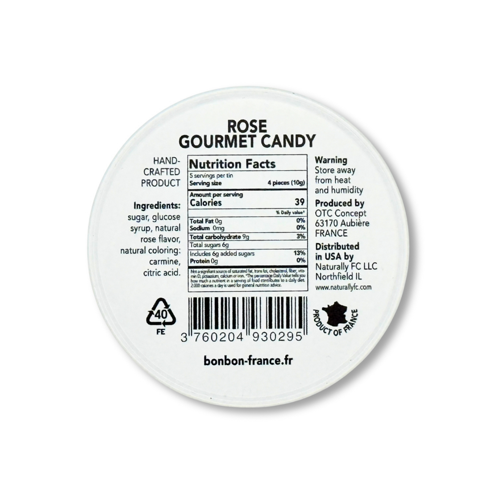 Bonbon USA France - Vente Bonbons durs - Saint Ange Rose Française - Bonbons Gourmands Naturels Français en Boîte2