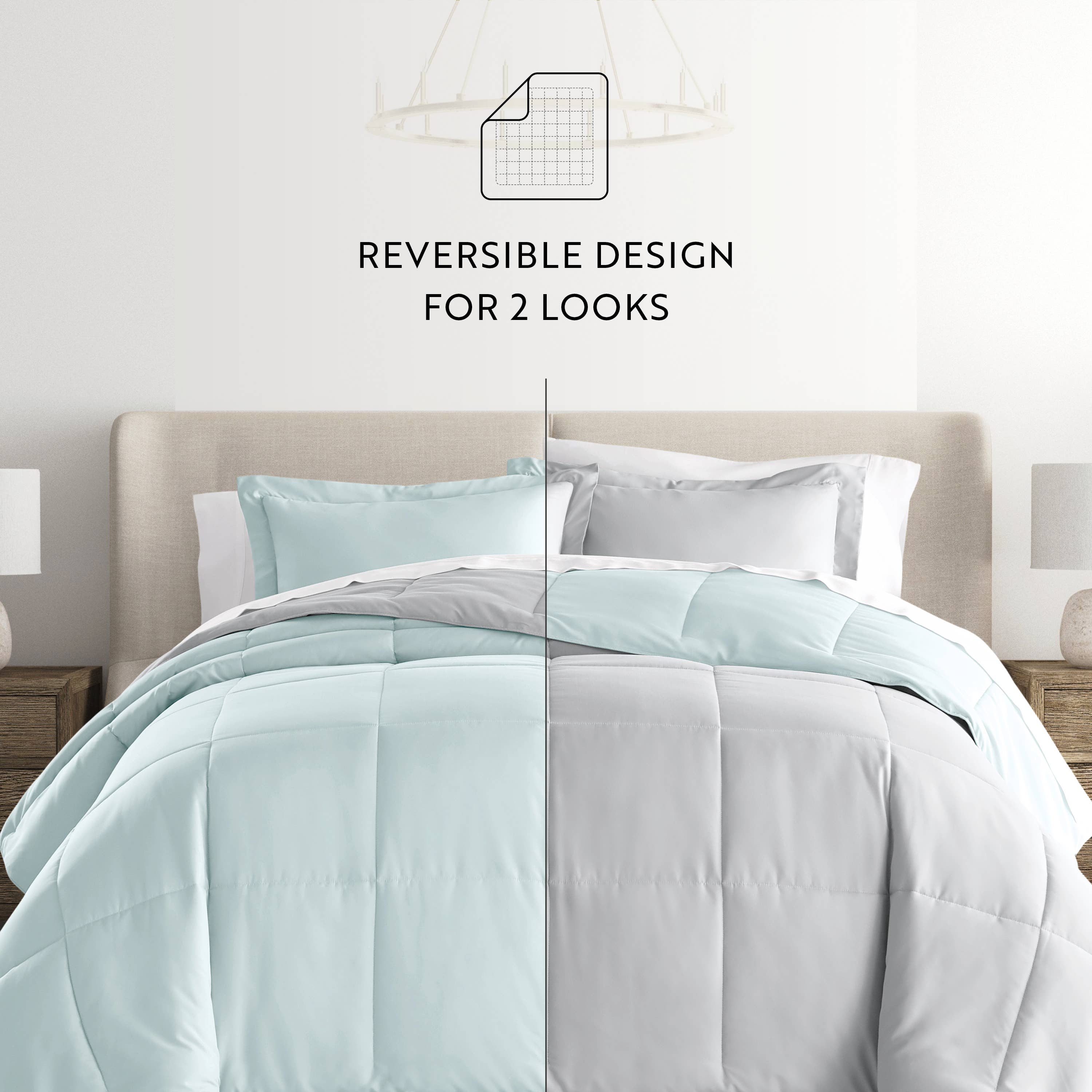 ienjoy Home - Vente Parure de lit - Ensemble de couette réversible Home Collection Down Alternative0