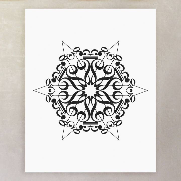 Flocon de neige #5 Note de musique Fêtes Art Imprimé pour la vente par Erin Heaton Art