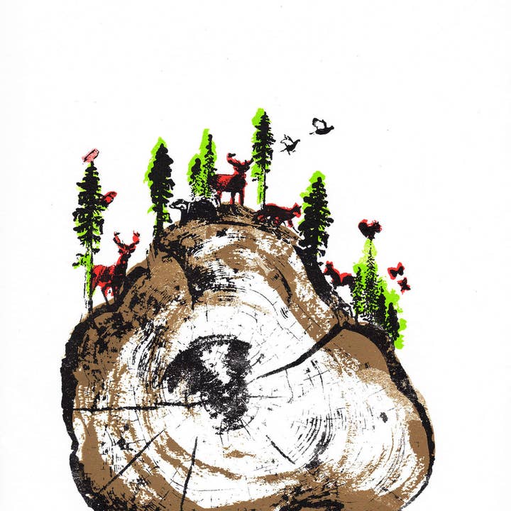 Barklife II 'Original Håndlavet Silke Screen Print for engroshandel hos Katie Edwards Illustration