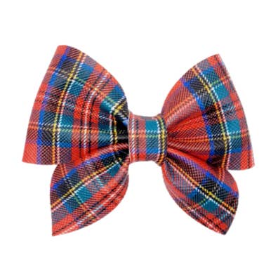 Red Plaid Sailor Hair Bow for wholesale by Kofi Kreations
