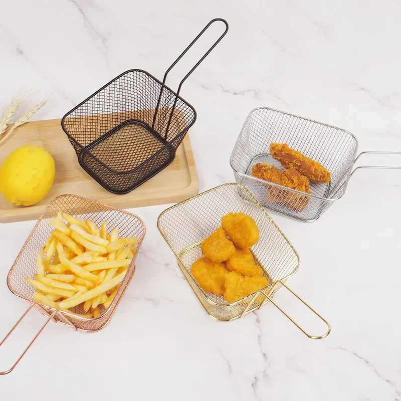 Sostraw & SmartThings - Wholesale Appetizer Serveware - Fries Basket - Squared shape - 4 colors10