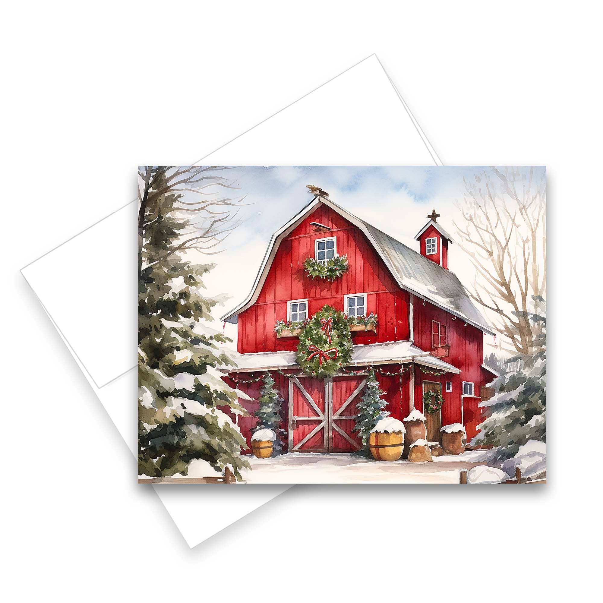 Aria Rae - Wholesale Christmas Card - Christmas Barn Greeting Cards, Set of 6, Blank Notecards3