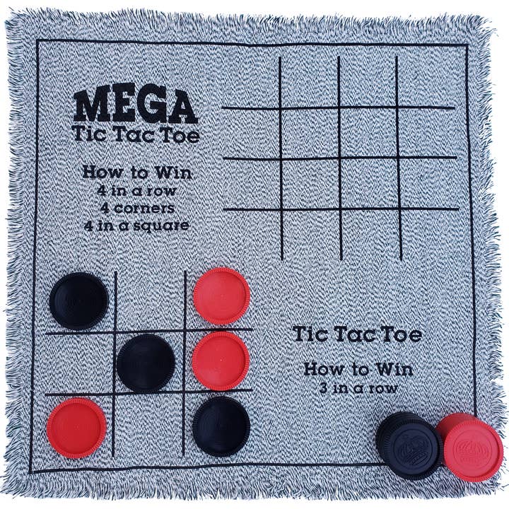 Bolaball – Großhandel Brettspiele – Bolaball Riesendame - umkehrbare Matte mit Holzspielsteinen3