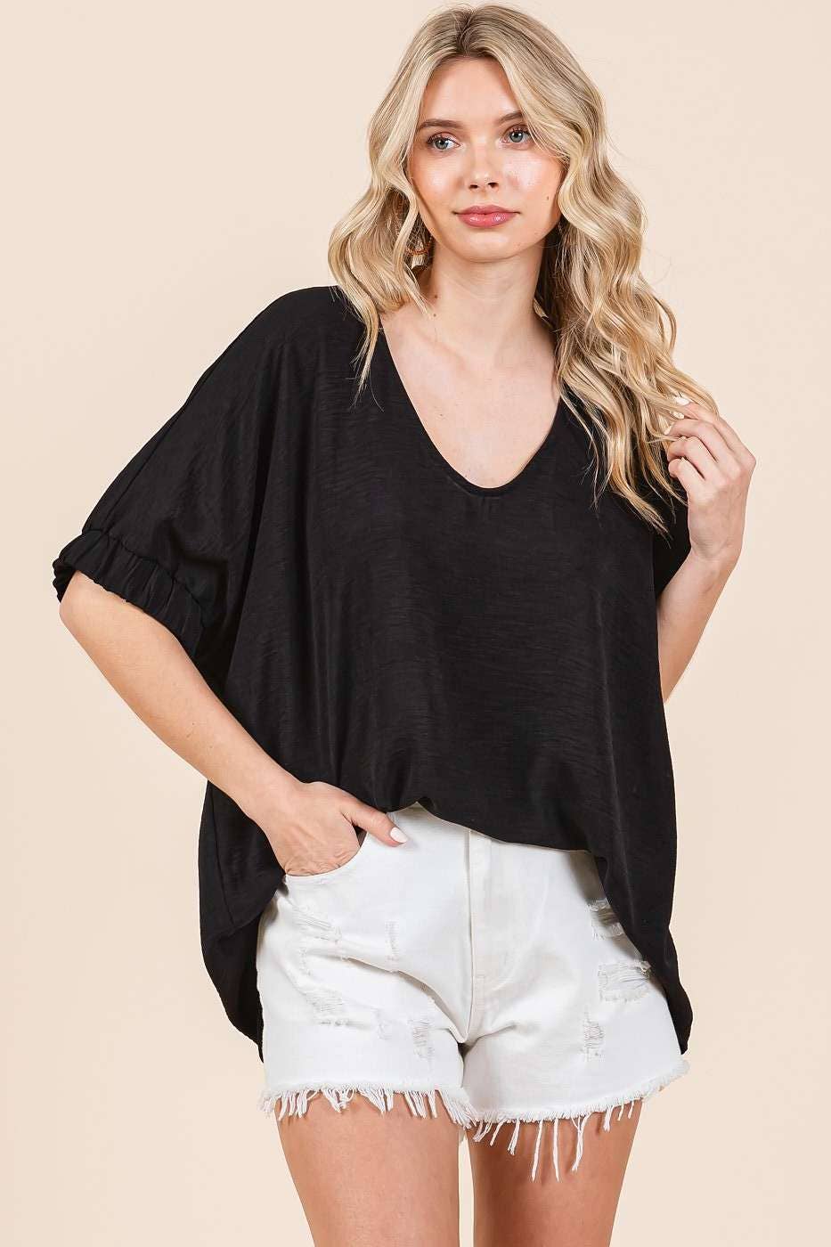mittoshop – wholesale Blus - Dam – DOLMAN ELASTISK ÄRM ÖVERDIMENSIONERAD TOPP18