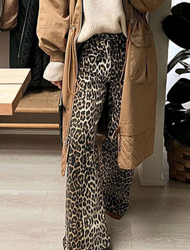 Leopard Print Wide Leg Pants for wholesale on Faire4