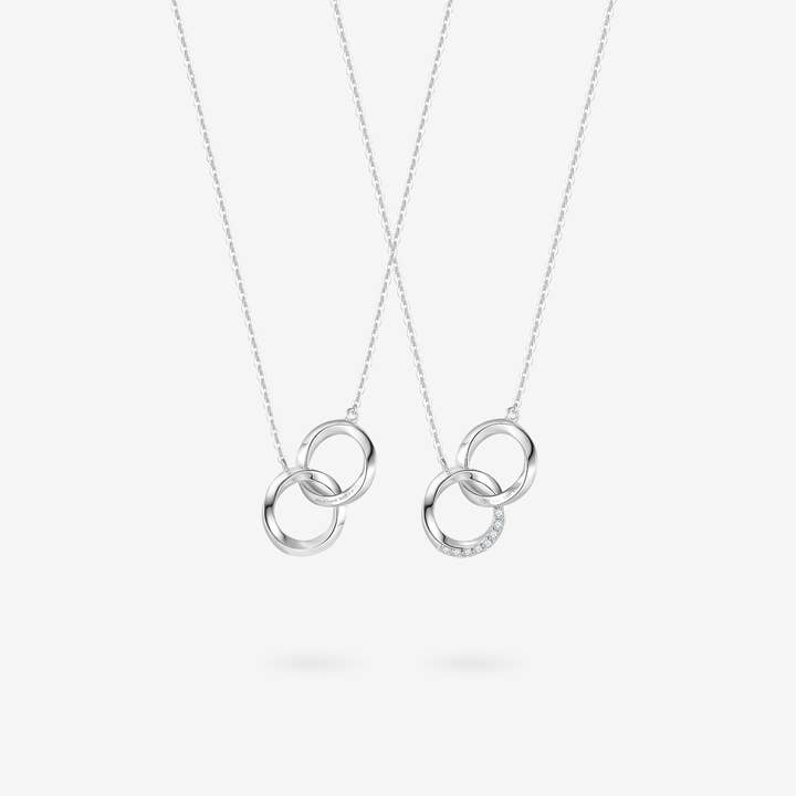 Collar de plata de ley con anillo a juego Mobius «Connected» para venta al por mayor de Fanci Me Jewelry