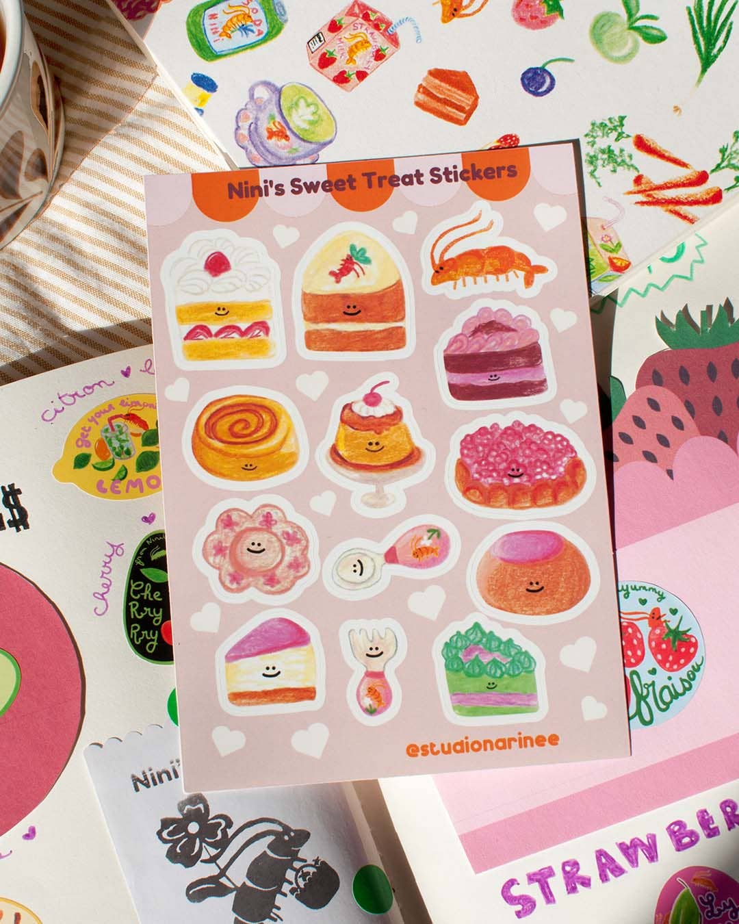 Studio Narine – Großhandel Aufkleber – Stickerbogen A6 - Süße Leckereien2