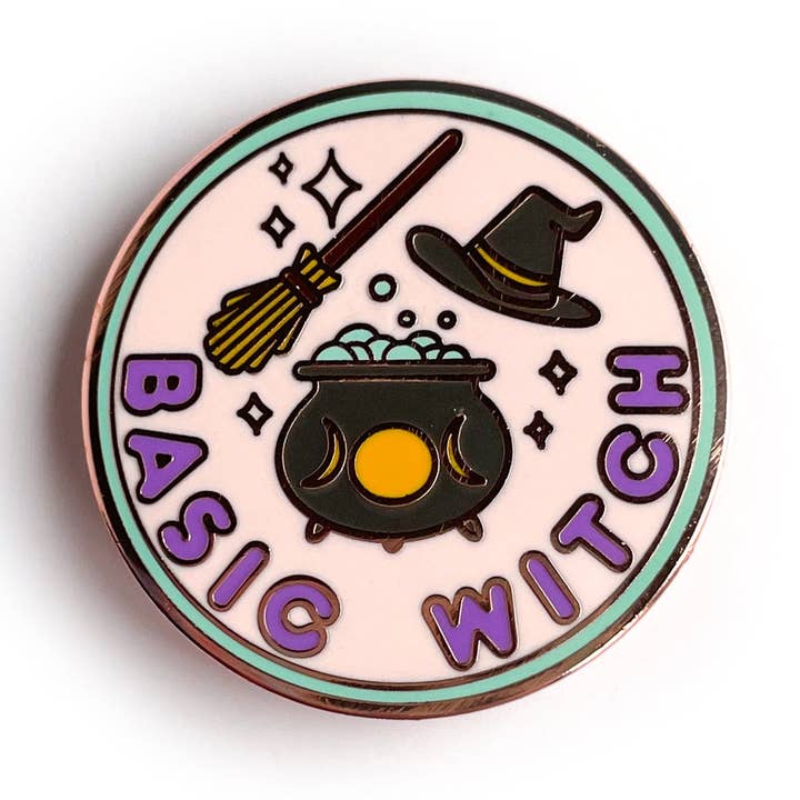 Basic Witch Enamel Pin for wholesale by Kitty With A Cupcake