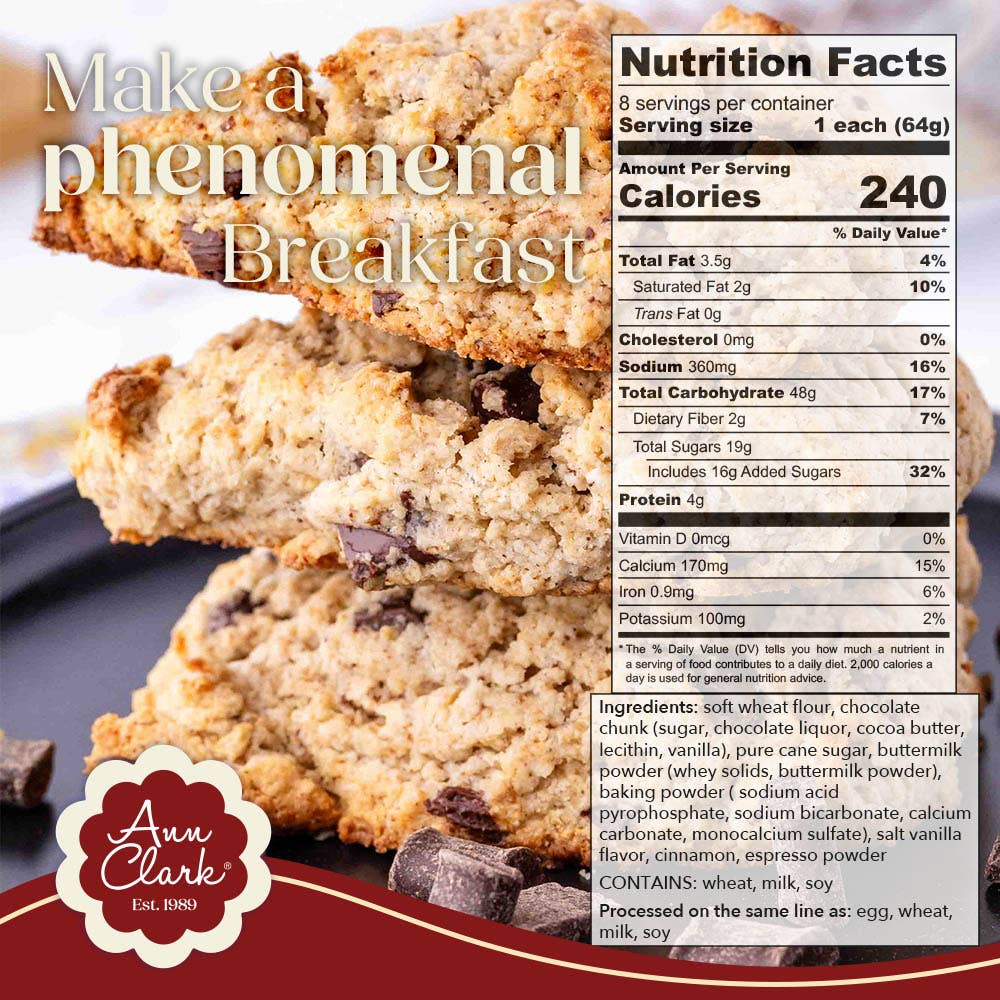 Ann Clark - Wholesale Biscuit Mix - Ann Clark Traditional Chocolate Chunk Scone Mix 2