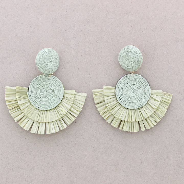 Sonata - Venta al por mayor Pendientes colgantes - Pendientes Forma Abanico Rafia