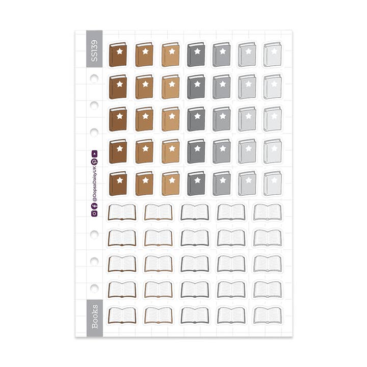Libri - Vintage - Foglio di Adesivi A5 per la vendita all'ingrosso da parte di Oops a Daisy UK Ltd