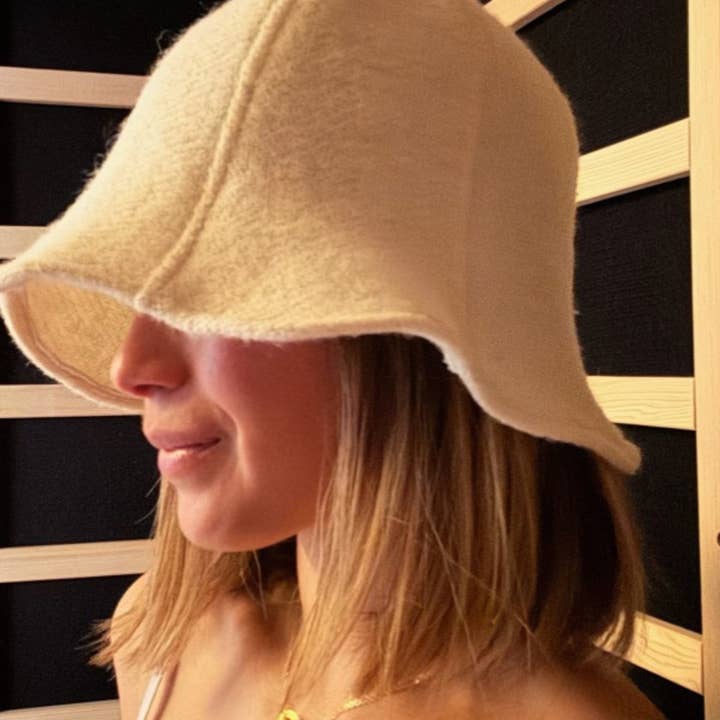 SteMargScot - Wholesale Spa headband - Pure Canadian Wool Sauna Hat3