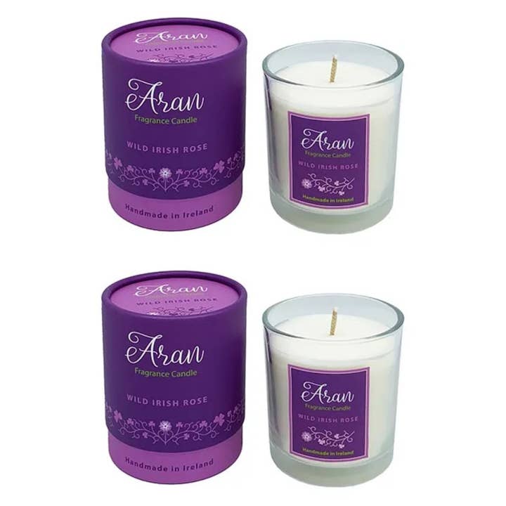 Packs of 150g Wild Irish Rose Candles for wholesale by Dublin Gift Company