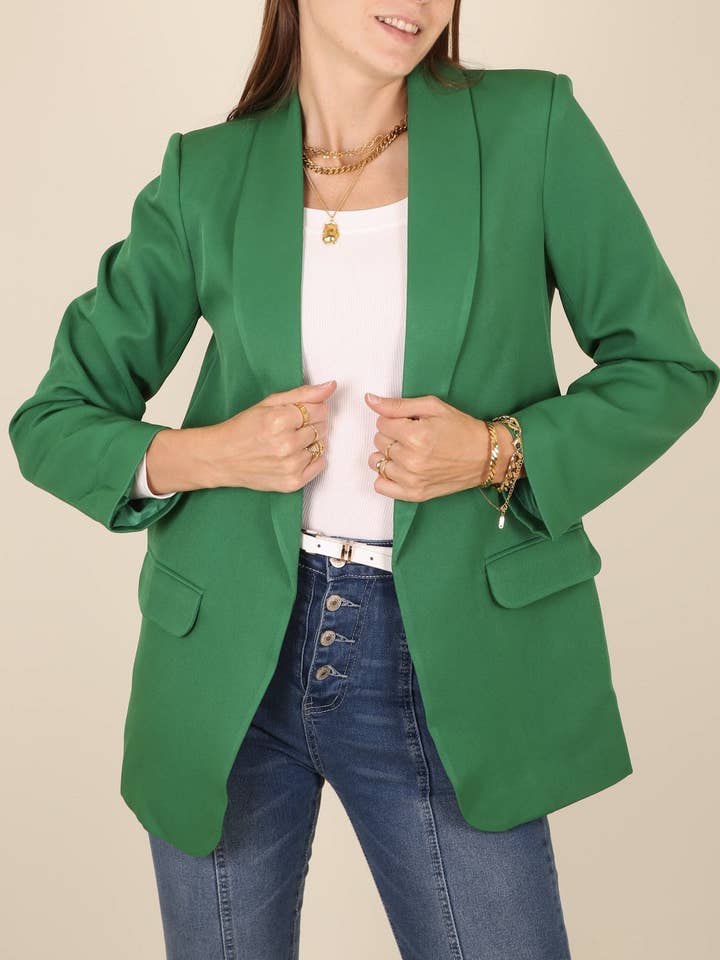 Classic Open Front Blazer for wholesale by Anna Kaci Wholesale