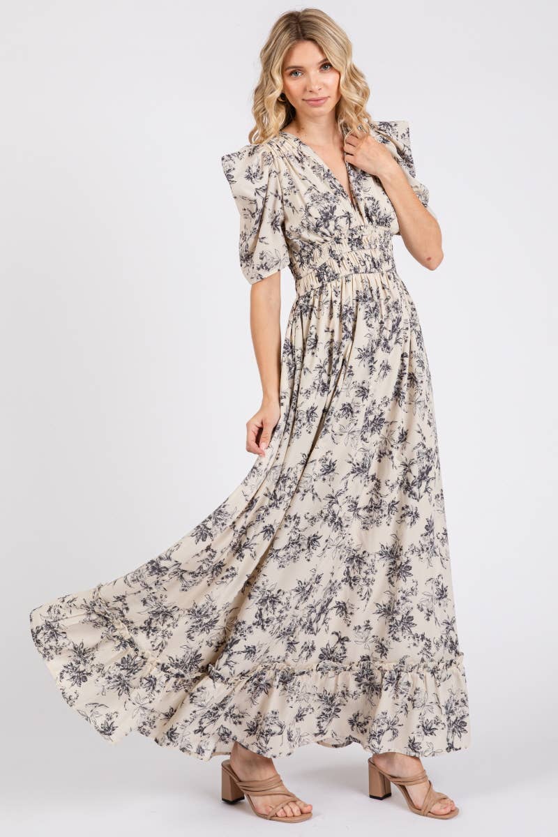 Peace Love Line – wholesale Klänning - Dam – PL5166 - BLOMMIG TRYCKT VÄVD MAXIKLÄNNING4