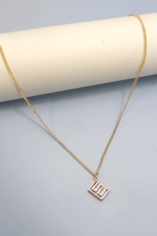 JOSSLYN by wall to wall - Wholesale Pendant/Charm Necklace - INITIAL CUTOUT 3D DELICATE PERSONALIZED NECKLACE | 31N240327