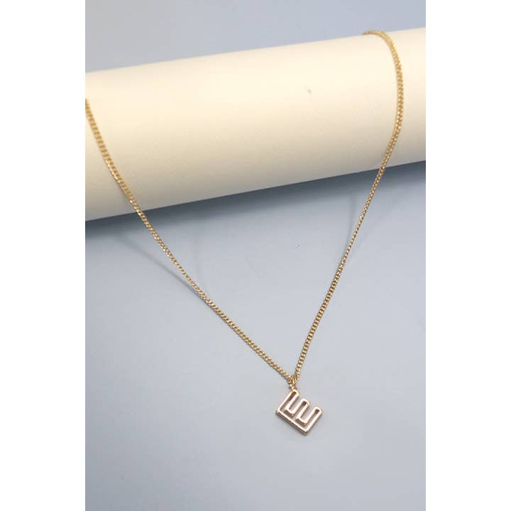 JOSSLYN by wall to wall - Wholesale Pendant/Charm Necklace - INITIAL CUTOUT 3D DELICATE PERSONALIZED NECKLACE | 31N240327