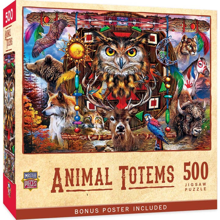 Esprit Tribal - Totems Animaux Puzzle de 500 Pièces pour la vente par Masterpieces Puzzles