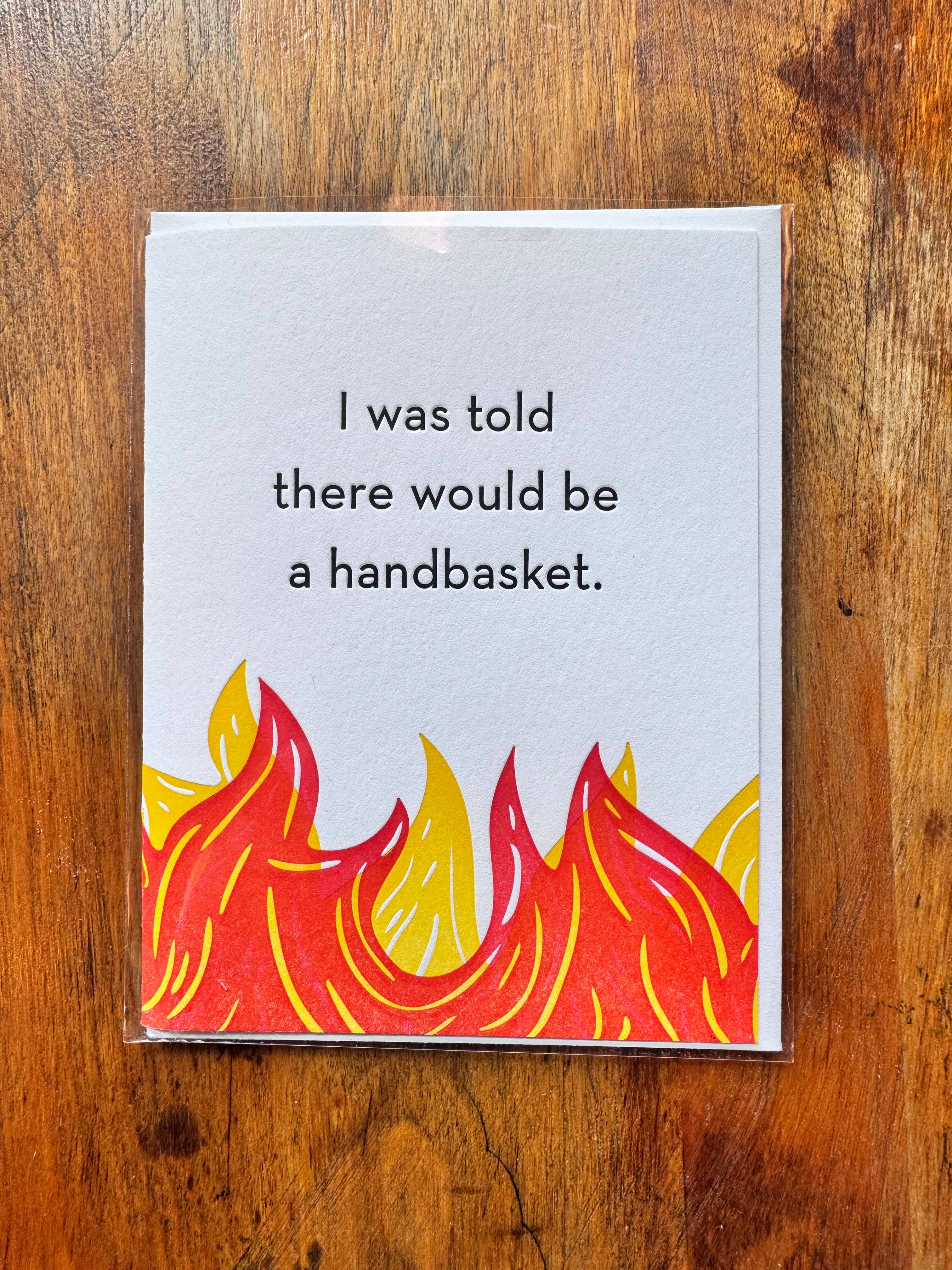Letterpress PDX - Wholesale Everyday Greeting Card - Hell in a Handbasket Greeting Card0