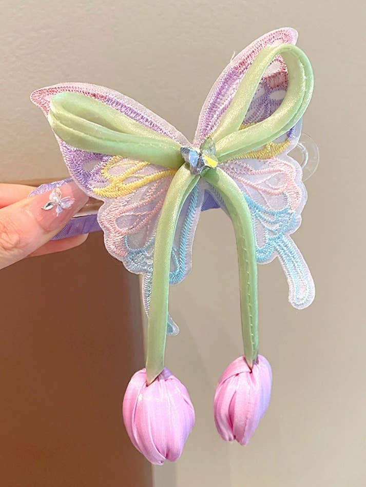 Fairy Tulip Butterfly Hair Clip for wholesale by Juniper Tide