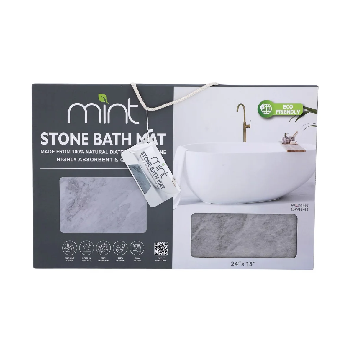 J&V TEXTILES – wholesale Bath mat – 4 Colors! - 24'' x 15'' Diatomaceous Quick-Drying Stone Bath Mat8