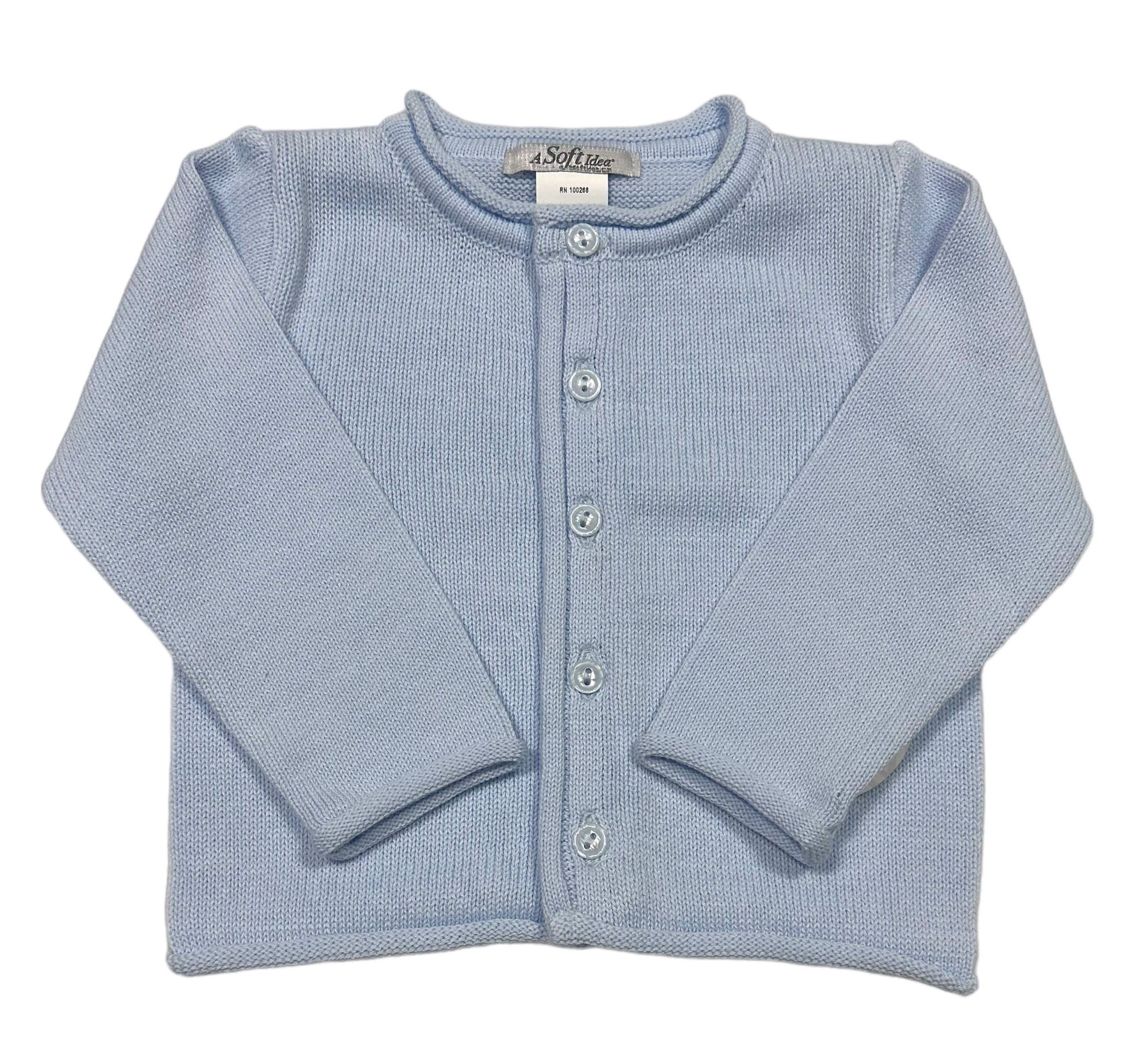 A Soft Idea - Wholesale Cardigan - Baby - 2814 - Rolled Edge Button Front Cardigan0