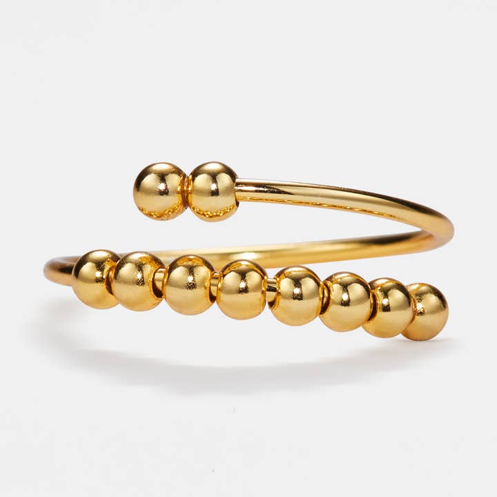 Perimade & Co. LLC - Vendita all'ingrosso Anello midi/a fascia - Anello Fidget Spinner con perline in argento Sterling 9250