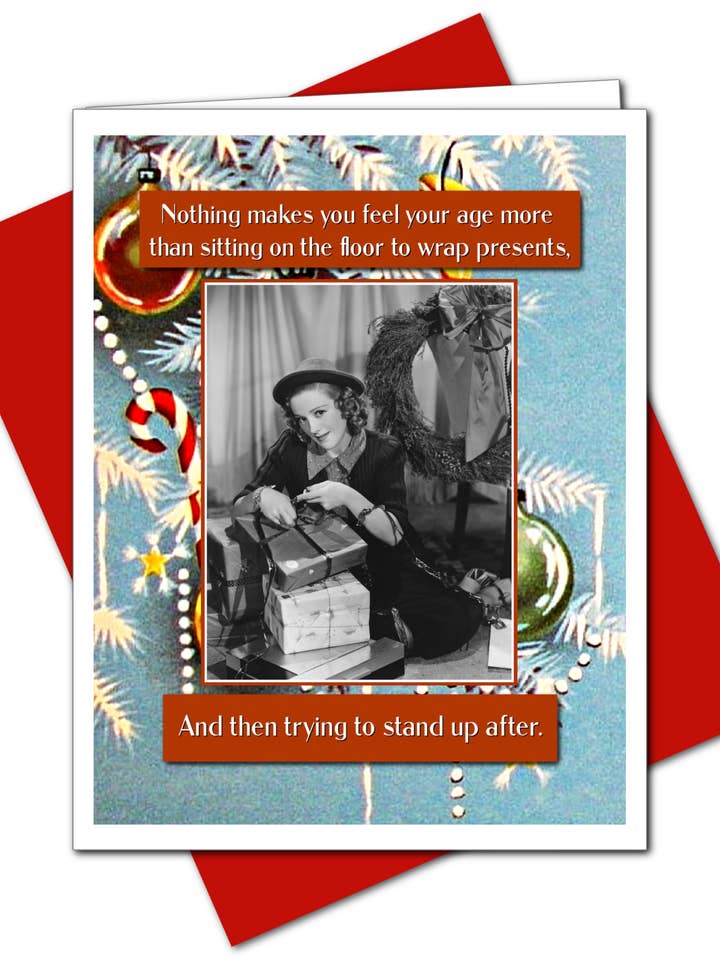 Wrap Presents - Christmas Greeting Card for wholesale by Ümlaut Brooklyn