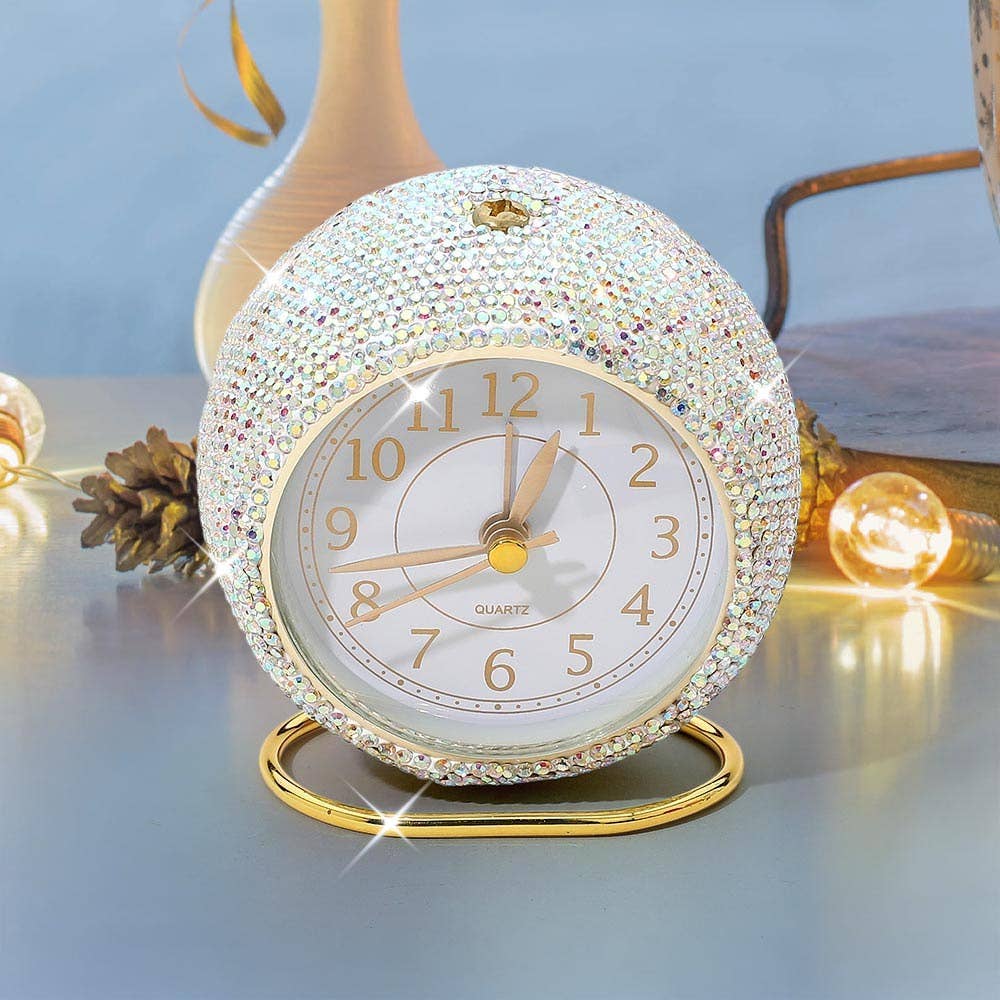 Sensibling Corp. - Wholesale Desk Clock - Light Up Bling Rhinestone Studded Quartz Table Clock2