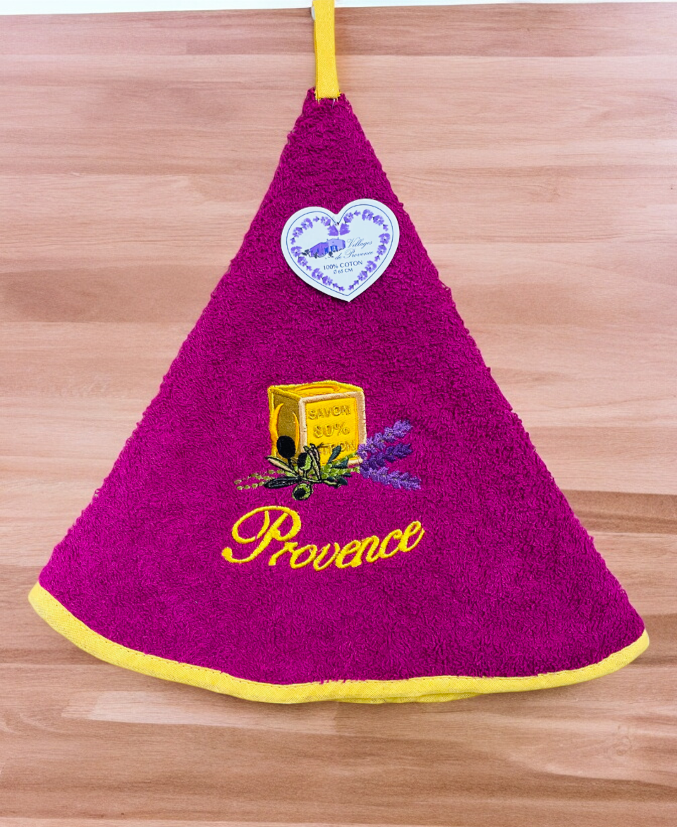 Villages de Provence - Wholesale Hand Towel - Embroidered Marseille soap hand towel 65 cm3