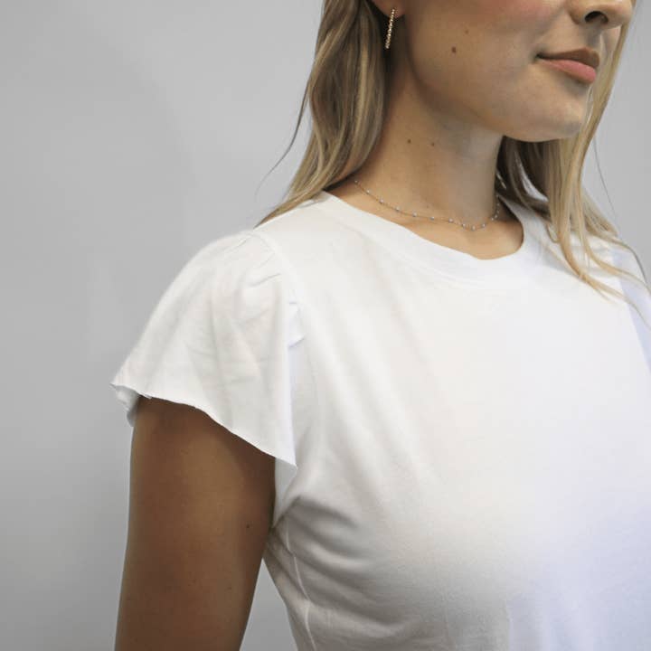 erin gray - Wholesale T-Shirt - Women's - Flutter Tee – Short Sleeve in White