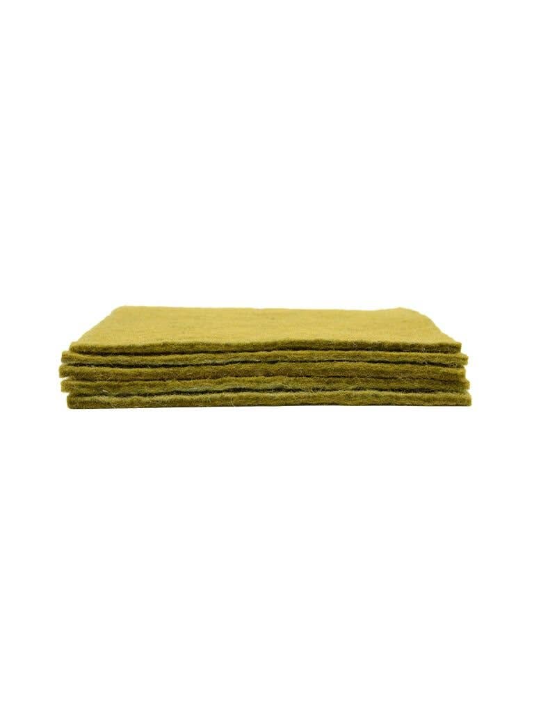 Woollyfelt - Wholesale Craft Supplies - Soft Yellowish Green Felt Sheets Set of 52
