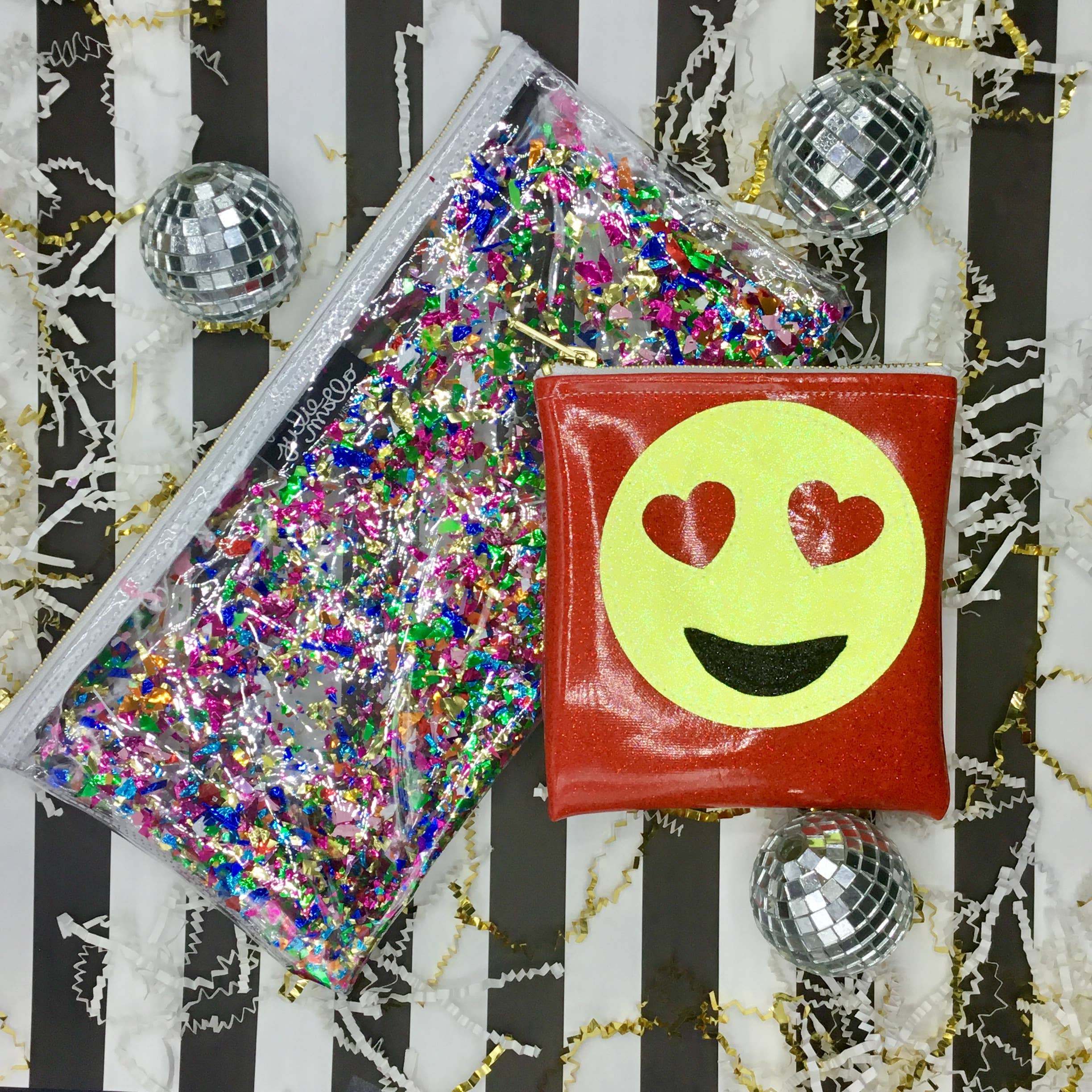 Julie Mollo! – wholesale Clutch bag – women's – Clear Rainbow Confetti Clutch – Fun, Sparkly, and Stylish!4