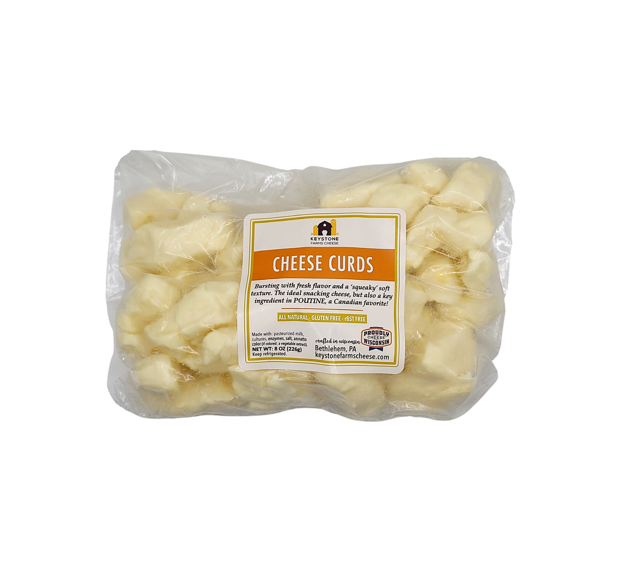 Keystone Cheese - Wholesale Cheese - Cheese Curds - White - Plain 8