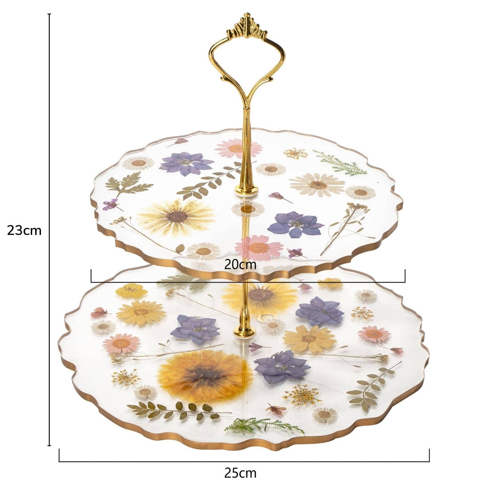 The Wine Savant /  Khen Glassware - Wholesale Cake stand - Floral Cupcake & Cake Dessert Stand, Resin Flower Tower 5
