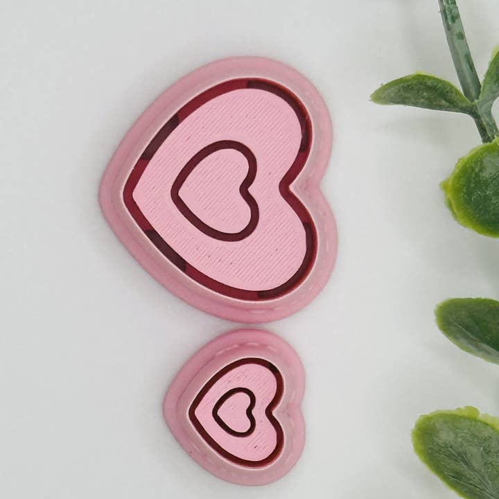 CaliLu Clay Co. - Wholesale Cookie Cutter - Double Heart Bezel Cookie Cutter / Polymer Clay Cutter2
